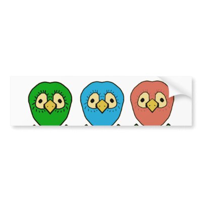 sneaky birds bumper sticker by lissame73