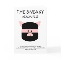 Sneaky Ninja Pig Greeting Cards
