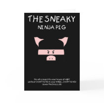Sneaky Ninja Pig Greeting Card