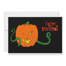 Sneaky pumpkin Halloween party invitation