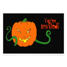 Sneaky pumpkin Halloween party invitation