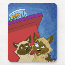 Sneaky Siamese Cats Mousepad
