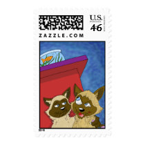 Sneaky Siamese Cats Postage Stamps by anwarart Sneaky Siamese Cats Postage Stamps