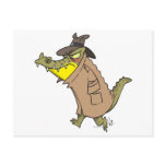 sneaky thug croc crocodile cartoon character post card