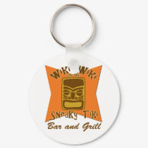 Sneaky Tiki Bar and Grill Keychain by littlegrasshack Sneaky Tiki Bar and Grill Keychain