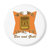 Sneaky Tiki Bar and Grill Magnet by littlegrasshack Sneaky Tiki Bar and Grill Magnet