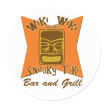 Sneaky Tiki Bar and Grill Stickers by littlegrasshack Sneaky Tiki Bar and Grill Stickers