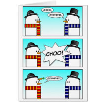 Sneezing Snowman Cards