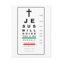 snellen eye chart jesus - postcard