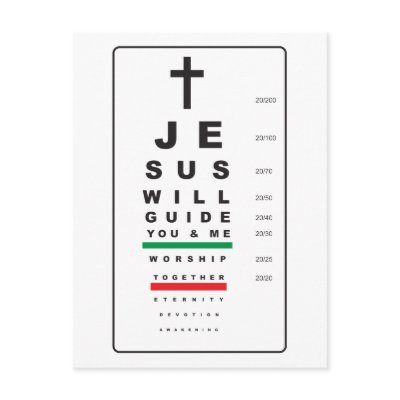 snellen eye chart jesus - postcard by steezo