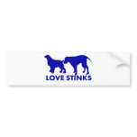 SNIFF DOGS LOVE STINKS 2 BUMPER STICKERS