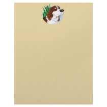 Sniffing Basset Hound Cartoon letterhead