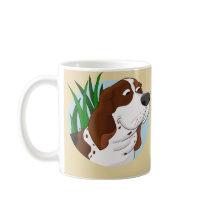 Sniffing Basset Hound Cartoon mugs by doggydoodles Sniffing Basset Hound Cartoon mugs