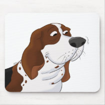 Sniffing Cartoon Basset Hound mousepads by doggydoodles Sniffing Cartoon Basset Hound mousepads
