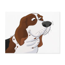 Sniffing Cartoon Basset Hound postcards by doggydoodles Sniffing Cartoon Basset Hound postcards