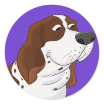 Sniffing Cartoon Basset Hound stickers by doggydoodles Sniffing Cartoon Basset Hound stickers