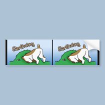 Sniffing Earthdog Bumper Sticker (Twofer) bumper stickers