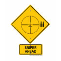 Sniper Ahead Warning Sign (Crosshairs) t-shirts