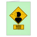 Sniper Ahead Warning Sign (Head Shot) cards