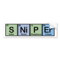 Sniper made of Elements Bumper Stickers