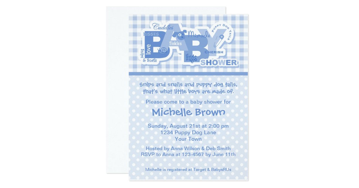 Snips & Snails Baby Shower Invitation Zazzle