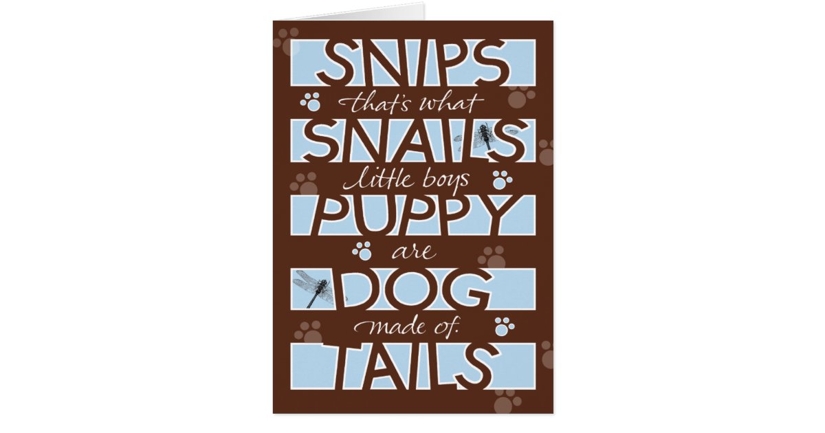 Snips Snails & Puppy Dog Tails Card Zazzle