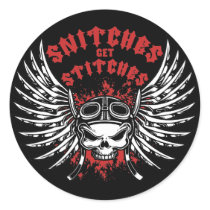 Snitches Get Stitches Stickers