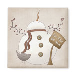Sno Place Like Home Winter Snowman Design magnets