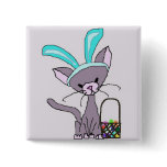 Snookie the Cat As The Easter Bunny Button