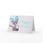 Snookie the Cat As The Easter Bunny Card