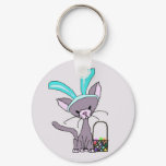 Snookie the Cat As The Easter Bunny Keychain