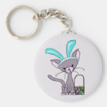 Snookie the Cat As The Easter Bunny Keychain