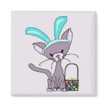 Snookie the Cat As The Easter Bunny Magnet