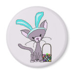 Snookie the Cat As The Easter Bunny Magnet