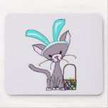 Snookie the Cat As The Easter Bunny Mousepad