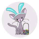 Snookie The Cat As The Easter Bunny - Stickers