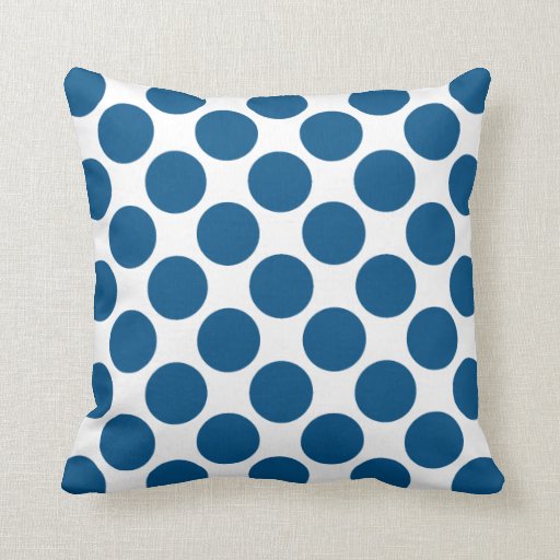 Snorkel Blue Polka Dots Throw Pillow Zazzle