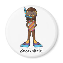snorkelgirl fridge magnet