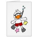 Snorkeling Duck at Beach cards by toddlersplace Snorkeling Duck at Beach cards