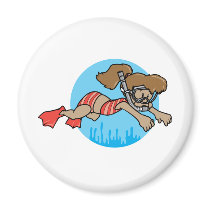 Snorkeling Girl magnets