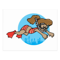 Snorkeling Girl postcards