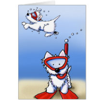 Snorkeling Westies Note Card