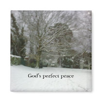 snow 024, God's perfect peace Refrigerator Magnet