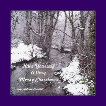 Snow Along the River magnets by JenuArt Snow Along the River magnets