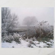 Snow and fog early morning, River Way, England Flyers