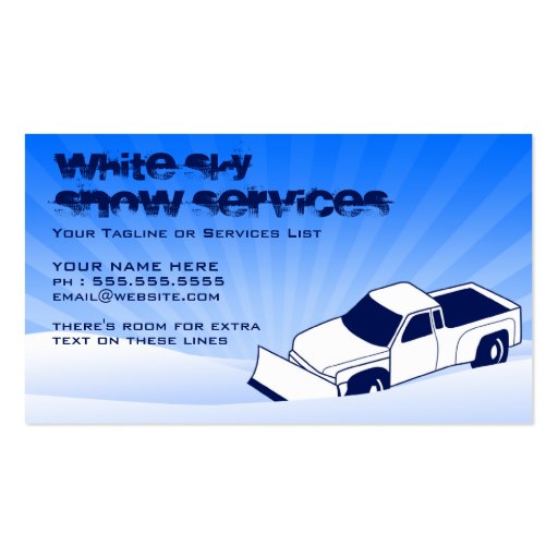 snow AND lawn services Business Card Templates (front side)