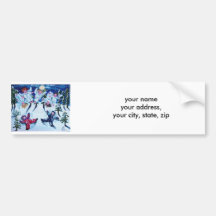 Snow Angels Above and Below Bumper Stickers
