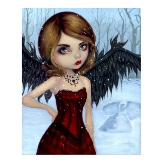 Snow Angels winter fairy Art Print print