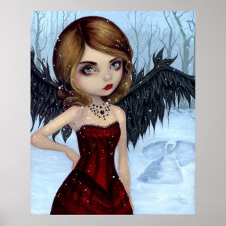 Snow Angels winter fairy Art Print