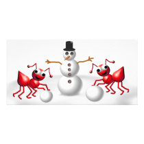 snow ants photo greeting card